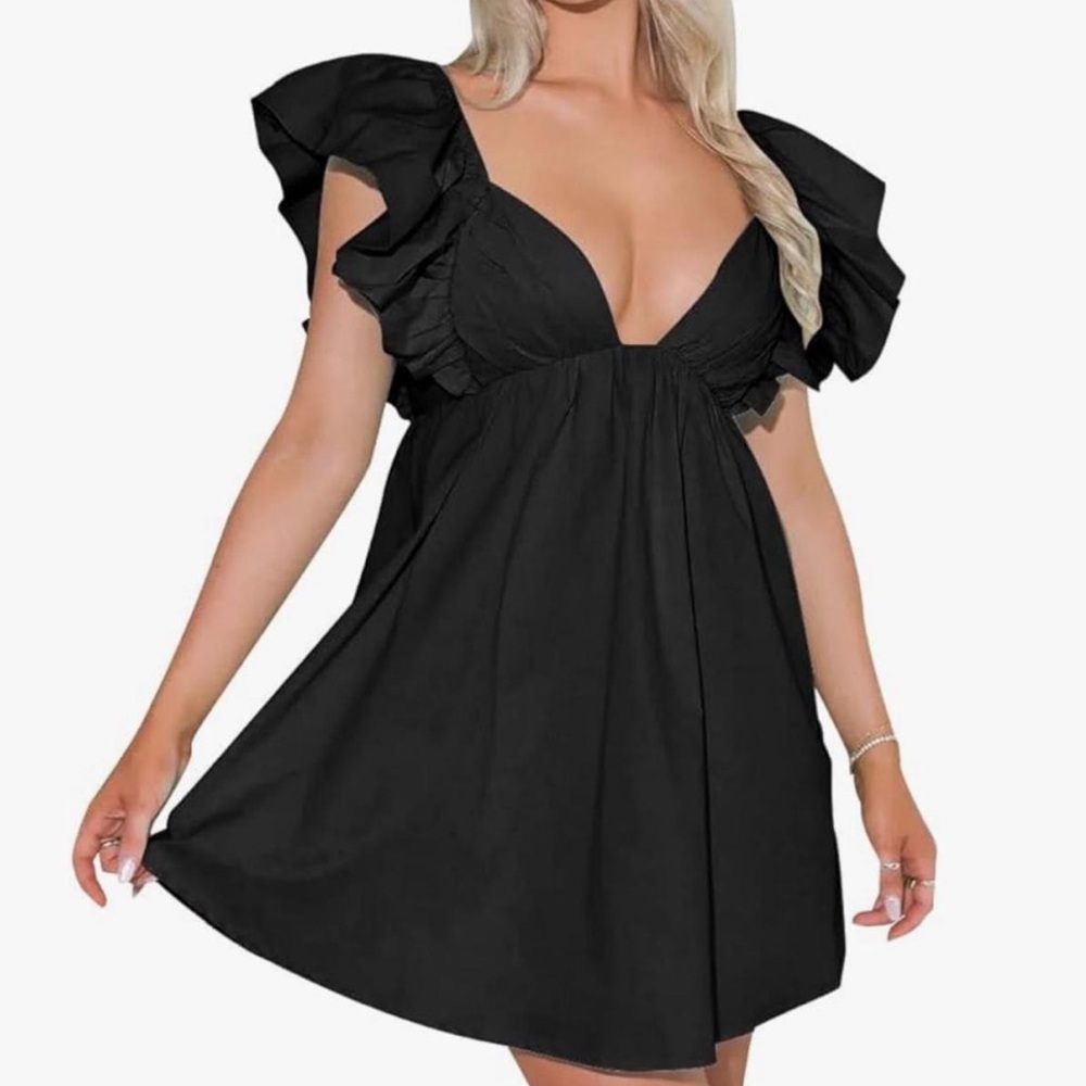 Babydoll Dress Bow back Ruffle sundress